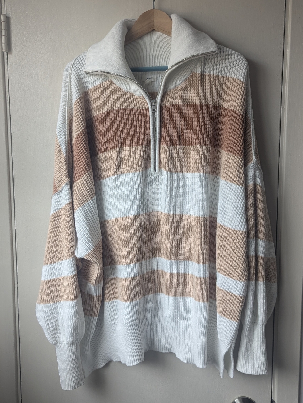 Aerie Striped Half-Zip Sweater